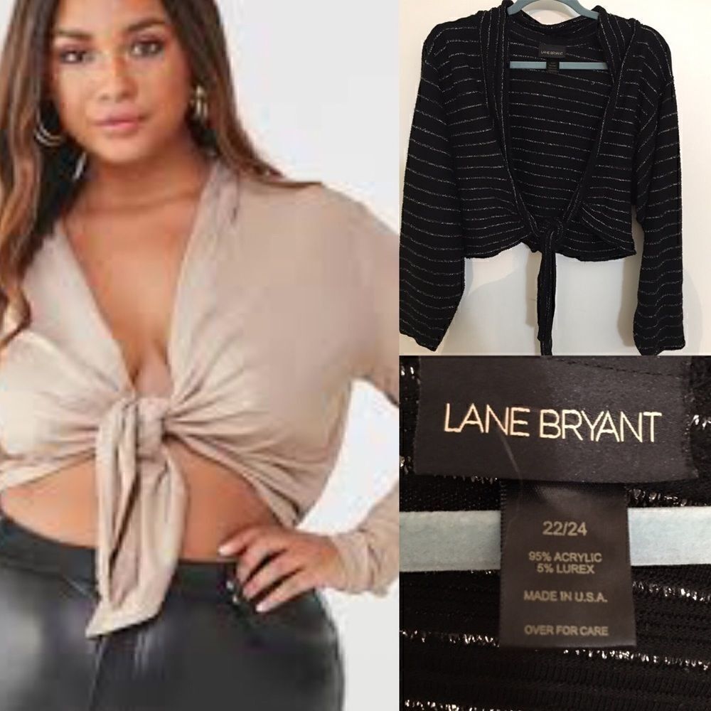 Buy 1 get 1 FREELane Bryant Tie front Cardigan Top - Picture 3 of 8
